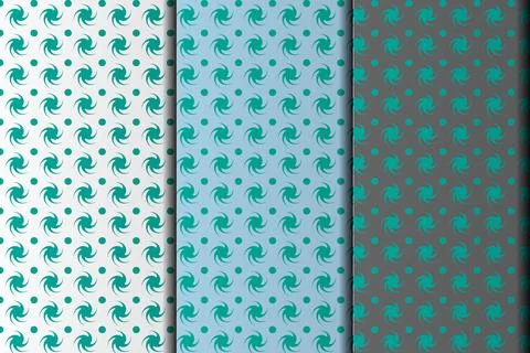 Blue color vector eps seamless pattern design template. Stock Illustration