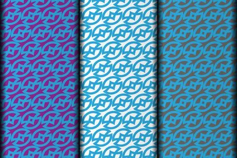 Blue color vector eps seamless pattern design template. Stock Illustration