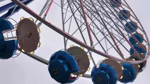 Blue colored ferris wheel Stock Footage 167163911