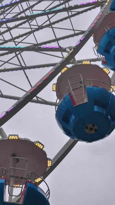 Blue colored ferris wheel Stock Footage 167164466