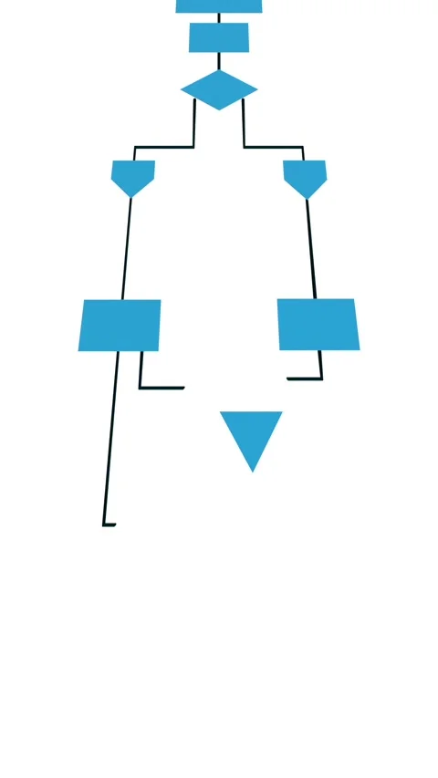 Blue colored flow chart, presentation business or industrial process. Stock Footage 319992437