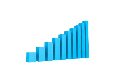 Blue Colored Growth Graph Chart n White イラスト素材