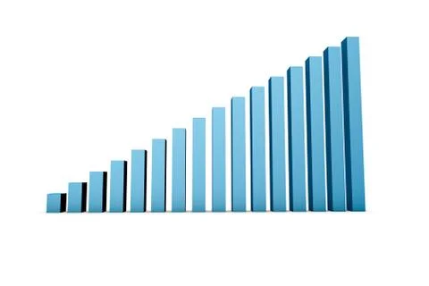 Blue Colored Growth Graph Chart n White イラスト素材