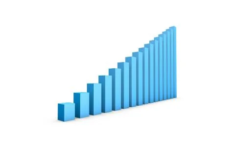 Blue Colored Growth Graph Chart n White イラスト素材