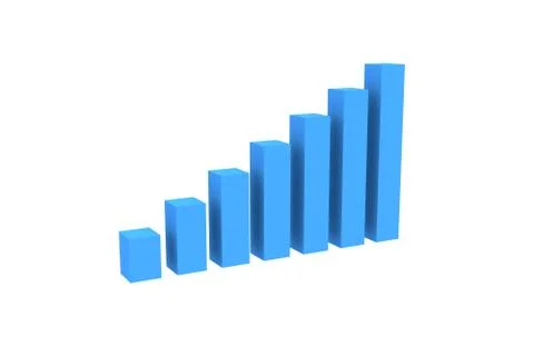 Blue Colored Growth Graph Chart n White イラスト素材
