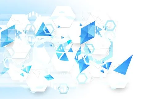 Blue colored hexagon technology background. Stock Illustration