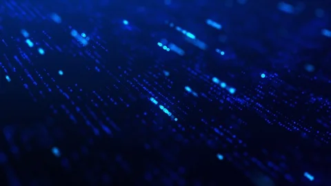 Blue colored hi-tech animation. Futuristic big data cyber technology concept. Stock Footage