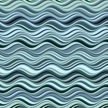 Blue colored horizontal Wavy Background. Modern Pattern. 3d rendering Stock Illustration