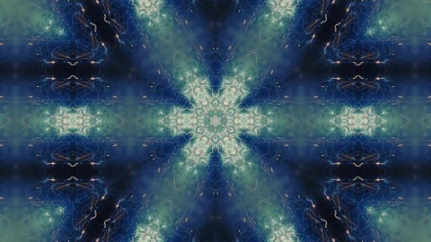 Blue colored kaleidoscopic effect Stock Footage 125202039