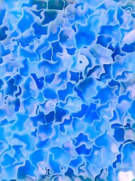 Blue colored organic voronoi pattern. 3d futuristic organic surface design 스톡 일러스트