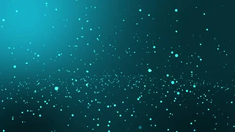 Blue colored particles rotate, fall and bounce in the background. Particle .. Stock Footage 243484595