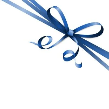 Blue colored ribbon bow 스톡 일러스트