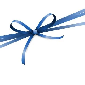 Blue colored ribbon bow Stock Illustration
