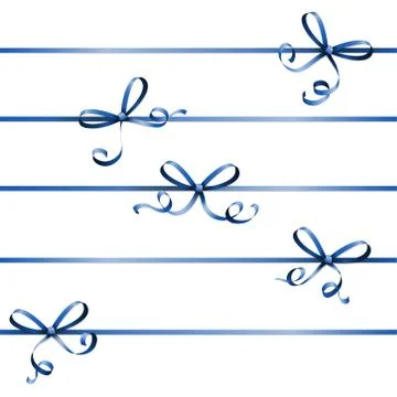 Blue colored ribbon bow 스톡 일러스트