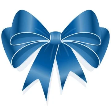Blue colored ribbon bow 스톡 일러스트