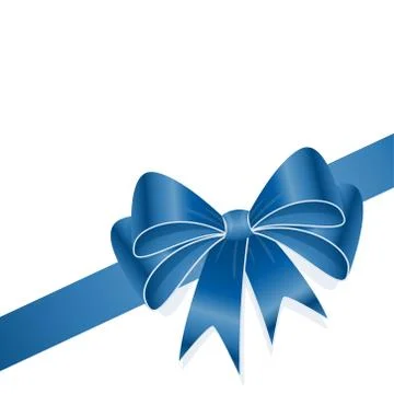 Blue colored ribbon bow Illustrazione stock