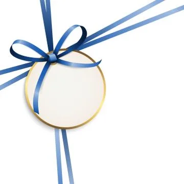 Blue colored ribbon bow Illustrazione stock