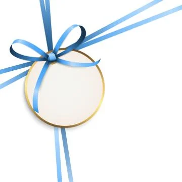 Blue colored ribbon bow 스톡 일러스트