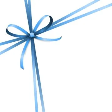 Blue colored ribbon bow Illustrazione stock