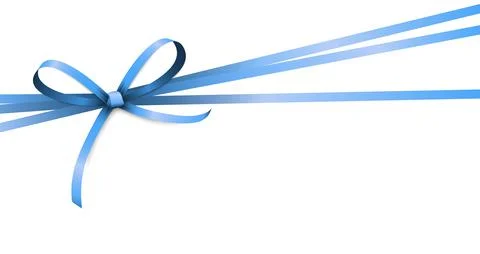 Blue colored ribbon bow Stock Illustration