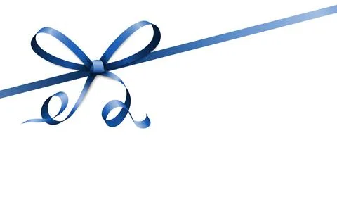 Blue colored ribbon bow 스톡 일러스트