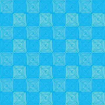 Blue colored seamless square spiral pattern Stock Illustration