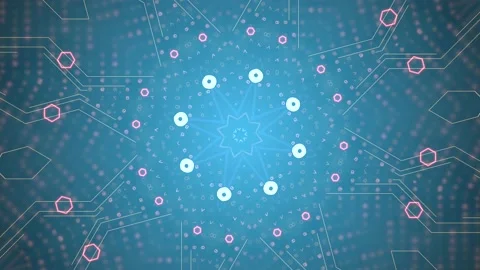 Blue colored technological security system background in 4k video. Stock Footage 155968562