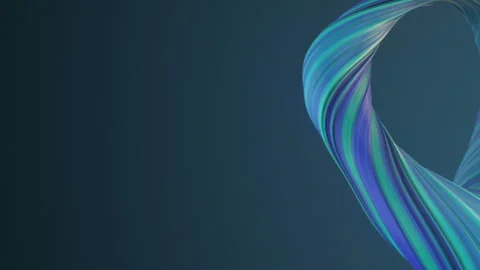 Blue colored twisted shape. Abstract geometric 3D render loop animation. HD Stock Footage 129548296