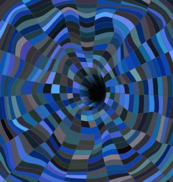Blue colored vector illustration abstract black hole Stock Illustration