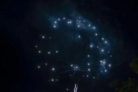 Blue colorful firework Stock Photos