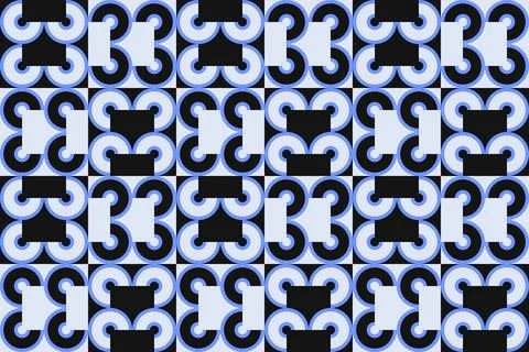 Blue Colors Geometric Pattern Geometric Background Circle Shapes and Designs Illustrazione stock