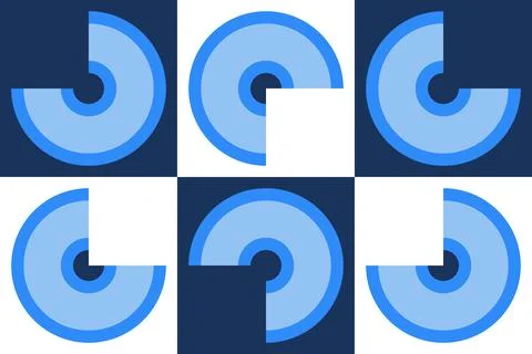 Blue Colors Geometric Pattern Geometric Background Circle Shapes and Designs Ilustración de archivo