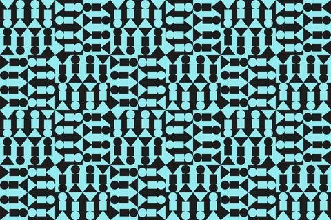 Blue Colors Geometric Pattern Geometric Background Triangle Shapes and Designs Illustrazione stock