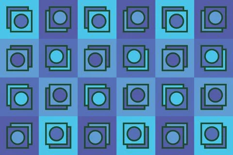 Blue Colors Geometric Pattern Geometric Background Square Shapes and Designs 库存插图