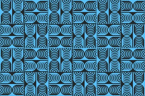 Blue Colors Geometric Pattern Geometric Background Circle Shapes and Designs Illustrazione stock