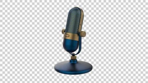 Blue colour mic Stock Illustration