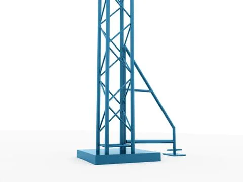 Blue column construction on white background Illustrazione stock