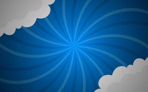 Blue comic background with clouds Stock Illustration