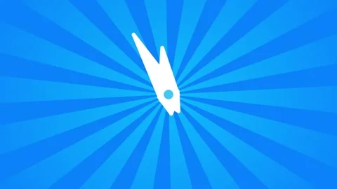 Blue comic background with a white analog clock face showing hands animation Stock Footage 337056264