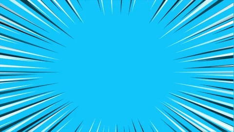 Blue comic book speed lines background with central copy space for motion e.. Stock Footage 346724648