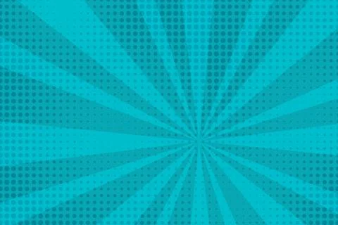 Blue comic burst background. Circle pop art effect. Cartoon dots energy retro 库存插图