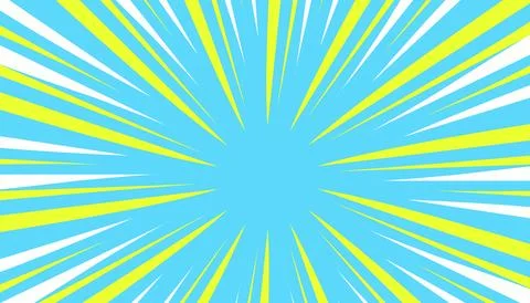 Blue comic illustration background with yellow and white stripes Stock Illustration