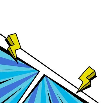 Blue comic pop art border corner frame design background Illustrazione stock