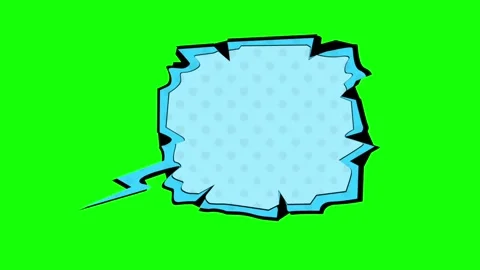 Blue comic pop-up speech bubble animation on green screen Stock Footage 314392671