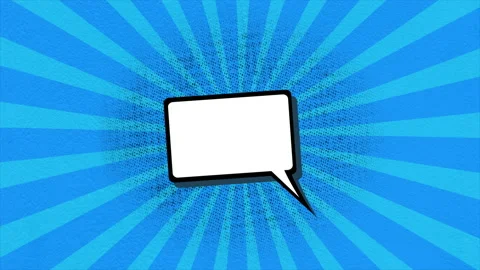 Blue Comic  Popup Style  speech bubble animation Stock Footage 138831427