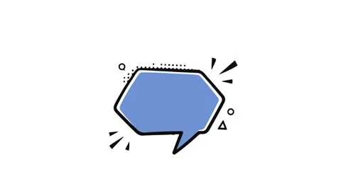 Blue Comic Speech Bubble Animated White Background 動画素材 339560839
