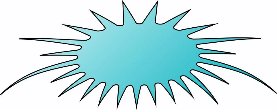 Blue comic speech bubble burst pop art Illustrazione stock