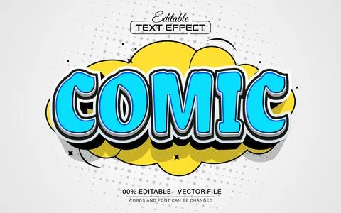 Blue comic style text effect editable Stock Illustration