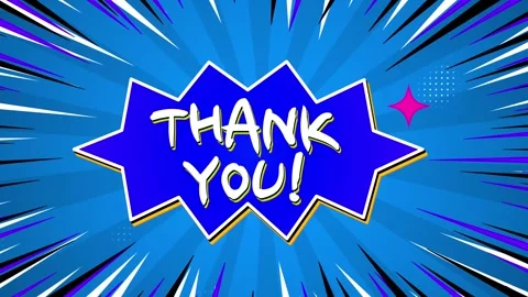 Blue Comic Style Thank You Animation with Pop Art Burst Background Stock Footage 311716355