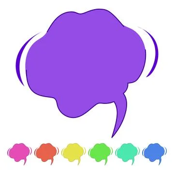 Blue comic thought bubble with dynamic emphasis graphic Illustration
